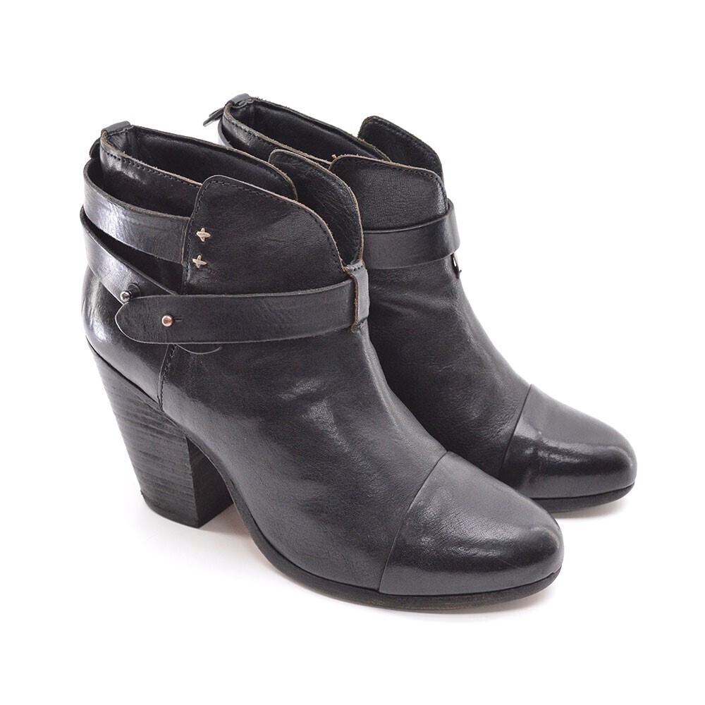 rag & bone Harrow Black Leather Heeled Boots 38